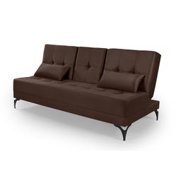 Sofá Cama Solteiro Colorado Reclinável 3 Posições em Suede: Marrom - 2