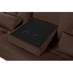 Sofá Cama Solteiro Colorado Reclinável 3 Posições em Suede: Marrom - 4