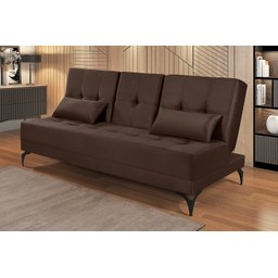 Sofá Cama Solteiro Colorado Reclinável 3 Posições em Suede: Marrom - 3