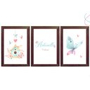 Ver imagem 1 de Quadro decoração quarto de menina aquarela borboleta:Branca