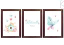 Ver imagem 1 de Quadro Decoração Quarto de Menina Aquarela Borboleta:branca