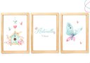 Ver imagem 4 de Quadro Decoração Quarto de Menina Aquarela Borboleta:branca