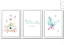 Ver imagem 2 de Quadro Decoração Quarto de Menina Aquarela Borboleta:branca