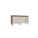 Ver imagem 2 de Balcão Gabinete Karen 159cm Para Pia Sem Tampo  Nature Off White - Peternella