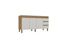 Ver imagem 2 de Balcão Gabinete Karen 159cm Para Pia Sem Tampo Nature Off White - Peternella