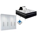 Ver imagem 1 de Cama Box Conjugada Casal Union Ortobom + Guarda Roupa Master Vip 8.4 Branco