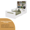 Ver imagem 4 de Cama Infantil Montessoriana Padrão Solteiro com Estante e Baú em MDF