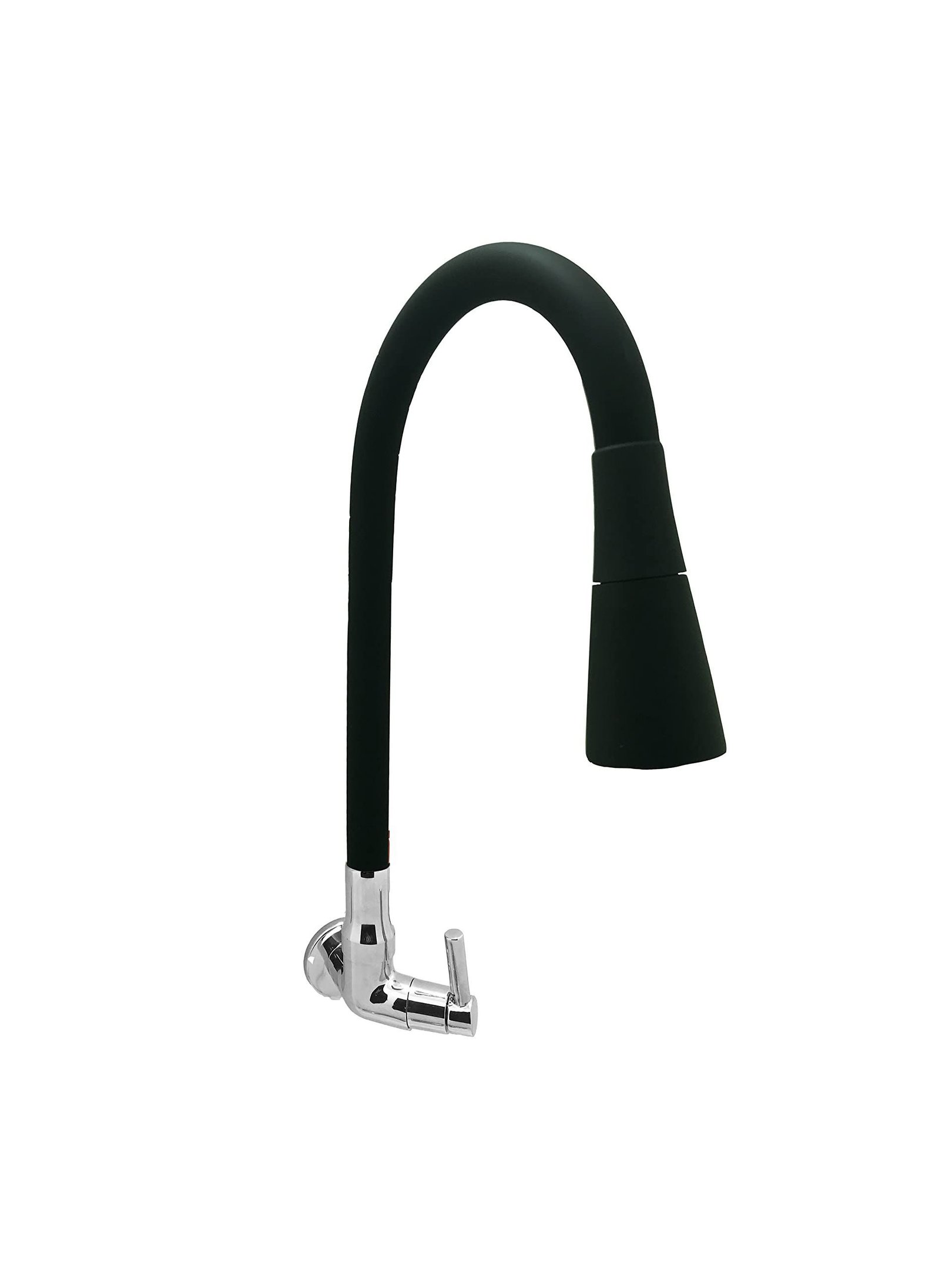 Torneira Gourmet Cozinha Flexível Cone 2 Jatos Preto Parede C51 - 2