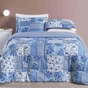 Ver imagem 1 de Edredom Ayla Casal King Tecido Dupla Face Microfibra 03 Peças - Azul Sereno