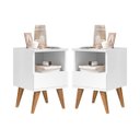 Ver imagem 1 de Kit 2 Mesas de Cabeceira Marilia Pés Palito Branco