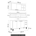 Ver imagem 3 de Armário de Cozinha CP01 com Pia 150cm Pérola Z34 Branco - Mpozenato