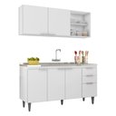 Ver imagem 2 de Armário de Cozinha CP01 com Pia 150cm Pérola Z34 Branco - Mpozenato
