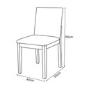 Ver imagem 5 de Kit 2 Cadeiras de Jantar Pérola Estofado Liso Linho Bege Base Madeira Maciça Mel