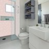 Papel de Parede Adesivo Lavável Rosa Chá Geométrico Liso 6m - 7