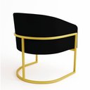 Ver imagem 6 de Poltrona Sala Decorativa Industrial Dourada Arielle Veludo Preto D03 - D’Rossi