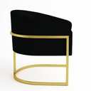Ver imagem 5 de Poltrona Sala Decorativa Industrial Dourada Arielle Veludo Preto D03 - D’Rossi