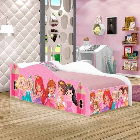 Mini Cama Fun Princesas Infantil com Colchão