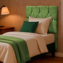 Ver imagem 1 de Cabeceira Solteiro 90cm Maju Luxo Suede:Verde Olíva