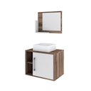 Ver imagem 2 de Conjunto Balcão C-cuba Q32 e Espelheira Soft 600 Nogal Nogal C-branco Chess