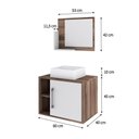 Ver imagem 5 de Conjunto Balcão C-cuba Q32 e Espelheira Soft 600 Nogal Nogal C-branco Chess
