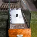 Ver imagem 7 de Lareira Ecológica no Dormente 1M X 25 CM com Vidros e Queimador em Ferro com Manta Cerâmica -