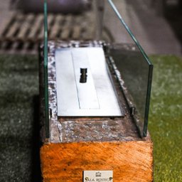 Lareira Ecológica no Dormente 1M X 25 CM com Vidros e Queimador em Ferro com Manta Cerâmica - - 7