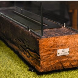 Lareira Ecológica no Dormente 1M X 25 CM com Vidros e Queimador em Ferro com Manta Cerâmica - - 8
