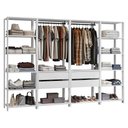 Ver imagem 3 de Guarda-roupa Closet Modulado 4 Gavetas 258 Cm Valencia Madesa 01