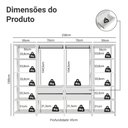 Ver imagem 4 de Guarda-roupa Closet Modulado 4 Gavetas 258 Cm Valencia Madesa 01