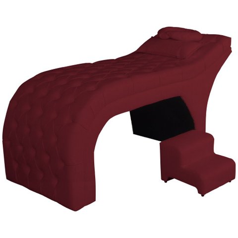 Maca Estofada Estética Capitonê 80 Cm Suede Bordo - Fm