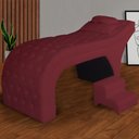 Ver imagem 5 de Maca Estofada Estética Capitonê 80 Cm Suede Bordo - Fm