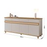 Buffet Sala Jantar 184cm 4 Portas Açores Edn Fendi/freijo - 5