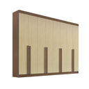 Ver imagem 1 de Guarda Roupa Casal Dyamond 8 Portas Mdf Castanho com Linho