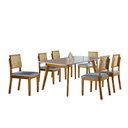 Ver imagem 2 de Conjunto Sala de Jantar Grécia com 6 Cadeiras em Madeira Maciça Encosto Telinha Rattan Móveis Mix