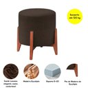 Ver imagem 3 de Puff Decorativo Redondo Eloá Suede Marrom