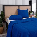 Ver imagem 2 de Kit Edredom Casal Queen 3 Peças Margarida Cama Box:azul