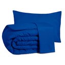 Ver imagem 1 de Kit Edredom Casal Queen 3 Peças Margarida Cama Box:azul