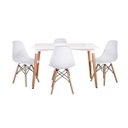 Ver imagem 2 de Kit Mesa Jantar Eiffel 120x80cm Branca + 4 Cadeiras Charles Eames