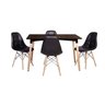 Kit Mesa Jantar Eiffel 120x80cm Preta + 4 Cadeiras Charles Eames Botonê - Preta - 1