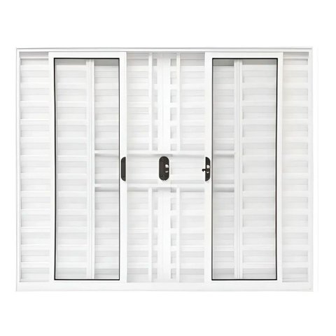 Veneziana 6 Folhas Alumínio Branco 100 x 120cm com Grade