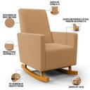 Ver imagem 4 de Poltrona de Amamentação com Balanço Ravena W01 Bouclê Mostarda - Lyam Decor