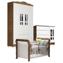 Ver imagem 1 de Quarto de Bebê Ariel 4 Portas e Berço Lara Branco Acetinado Amadeirado – Carolina