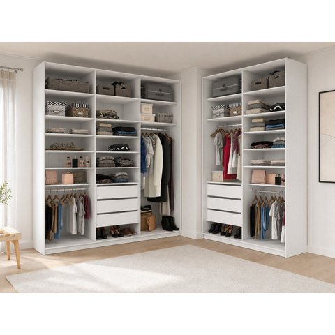 Closet Casal Duplo 100% MDF BP 208x140cm 06 Gavetas Sion Branco