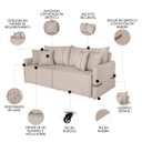 Ver imagem 3 de Sofá Cama Retrátil 220cm Essence D05 Linho Bege/camel - Mpozenato