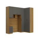 Ver imagem 5 de Quarto Modulado Solteiro 4 Peças Altezza Clean Belmax:Freijó/Titânio