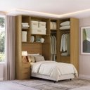 Ver imagem 2 de Quarto Modulado Solteiro 4 Peças Altezza Clean Belmax:Freijó/Titânio