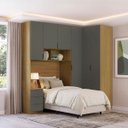 Ver imagem 1 de Quarto Modulado Solteiro 4 Peças Altezza Clean Belmax:Freijó/Titânio