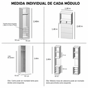 Ver imagem 4 de Quarto Modulado Solteiro 4 Peças Altezza Clean Belmax:Freijó/Titânio