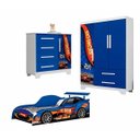 Ver imagem 1 de Quarto Completo Meninos Infantil Cama Guarda Roupas Cômoda:azul