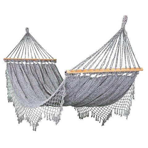 Rede Grande de Dormir Americana com Madeira Várias Cores Cor:cinza Mesclado